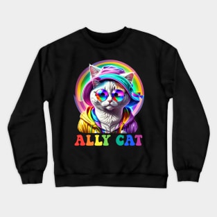 Cat Kitty Kitten LGBT Ally Pride Month Crewneck Sweatshirt